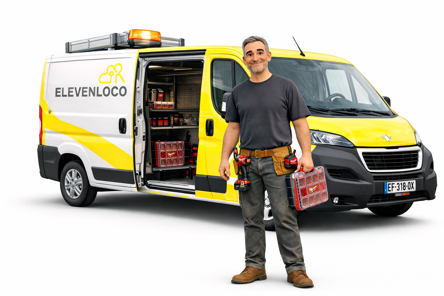 Michel et le boxer Eleven Locco